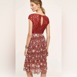 Anthropology Luella release pleat dress in floral